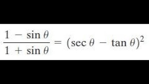 (1 - sinx)/(1 + sinx) = (sec x - tan x)^2
