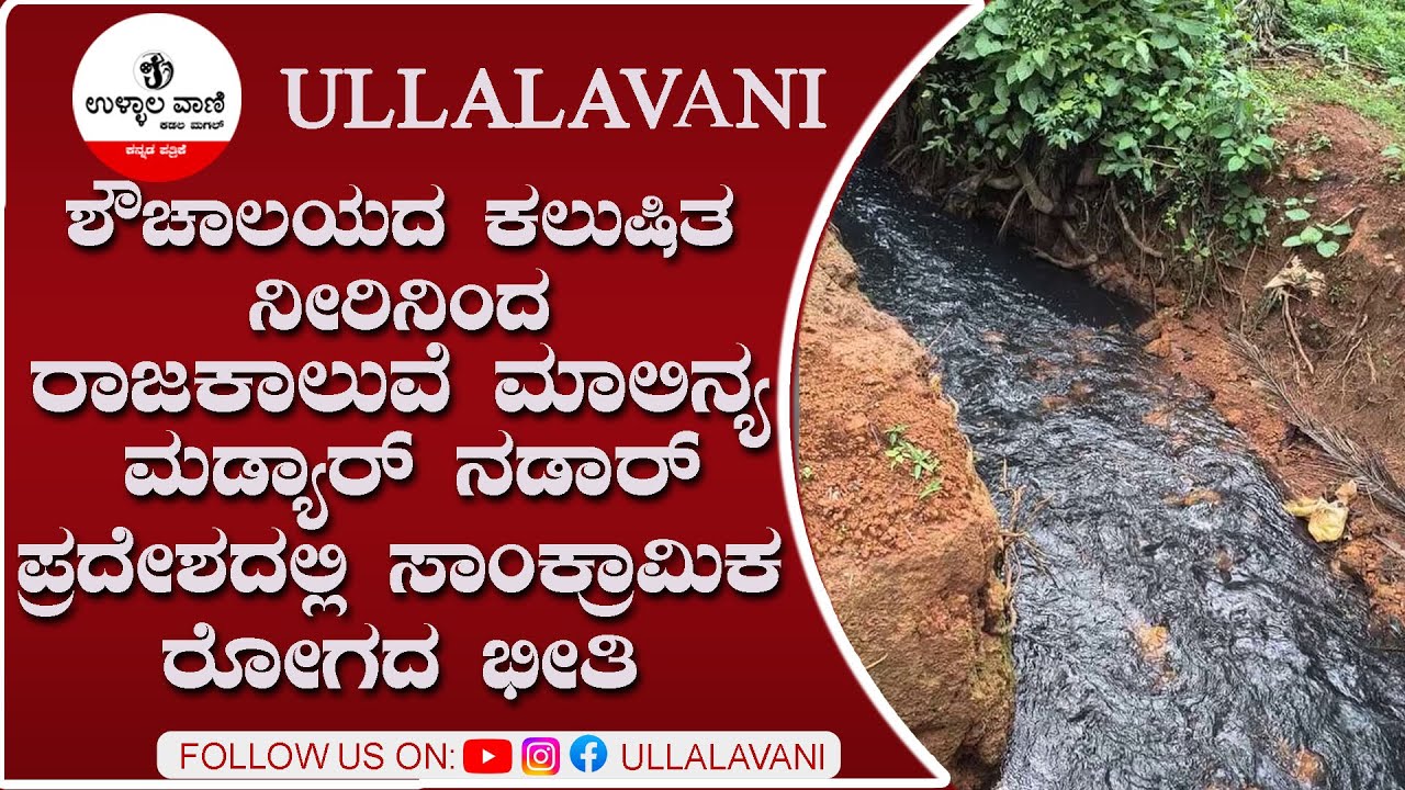 ಶೌಚಾಲಯದ ಕಲುಷಿತ ನೀರಿನಿಂದ ರಾಜಕಾಲುವೆ ಮಾಲಿನ್ಯ | ಮಡ್ಯಾರ್ ನಡಾರ್ ಪ್ರದೇಶದಲ್ಲಿ ಸಾಂಕ್ರಾಮಿಕ ರೋಗದ ಭೀತಿ
