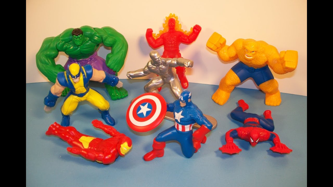 Details about   Lot of 6 McDonalds Marvel Heroes Happy Meal Toys 2010 Hulk Wolverine Iron Man 