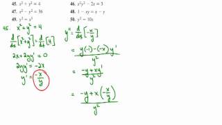 Implicit Differentiation Exercises 07