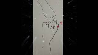 Holding hand 💕 love heart drawing💗