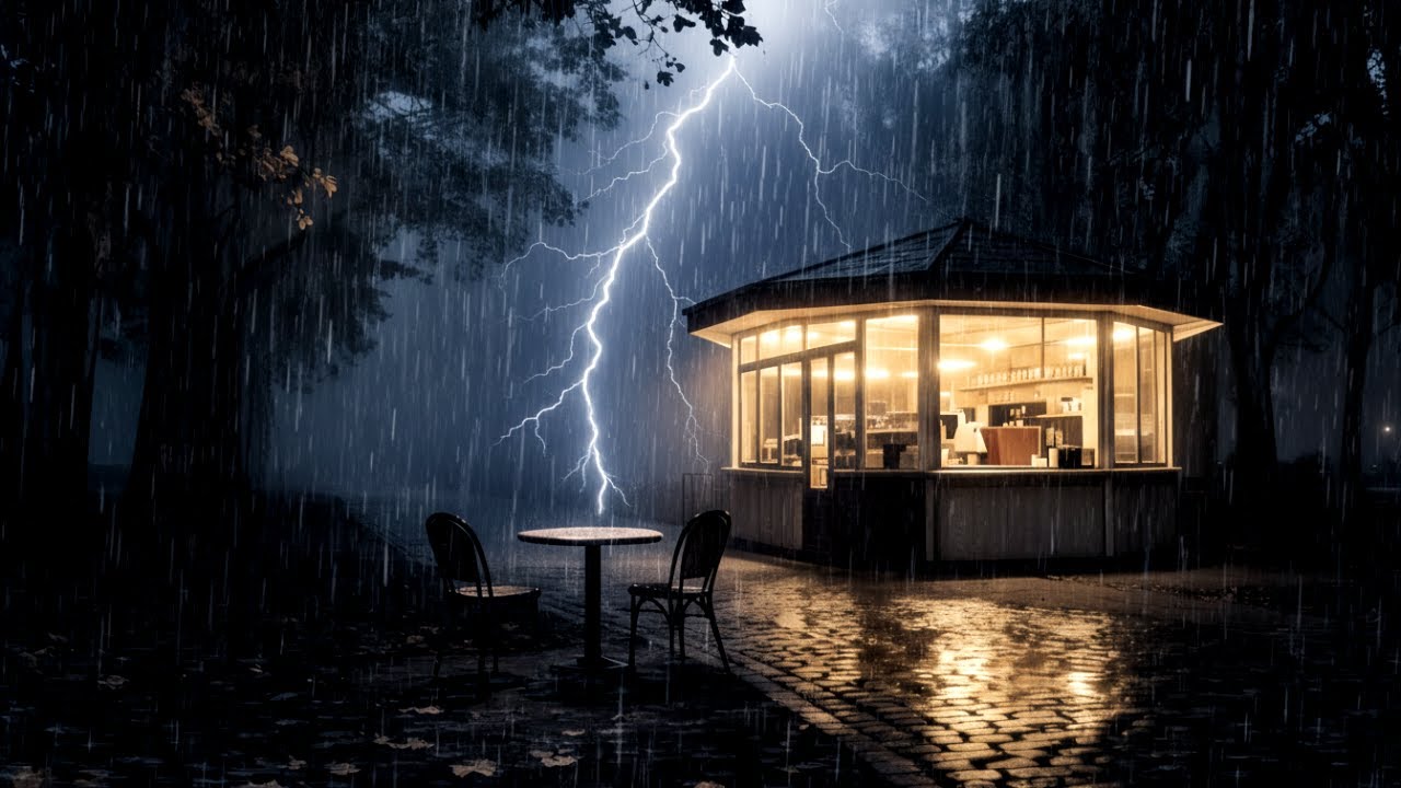 Deep Sleep Rain Sounds 🌧️ Heavy Rain & Gentle Distant Thunder in a Peaceful Midnight Forest