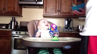 Baby laughing when dad sneezes
