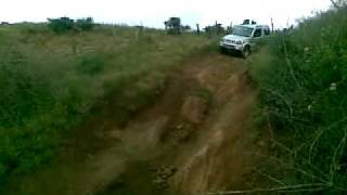 Jimny 4X4 going down steep dirt track. 4WD Suzuki!!