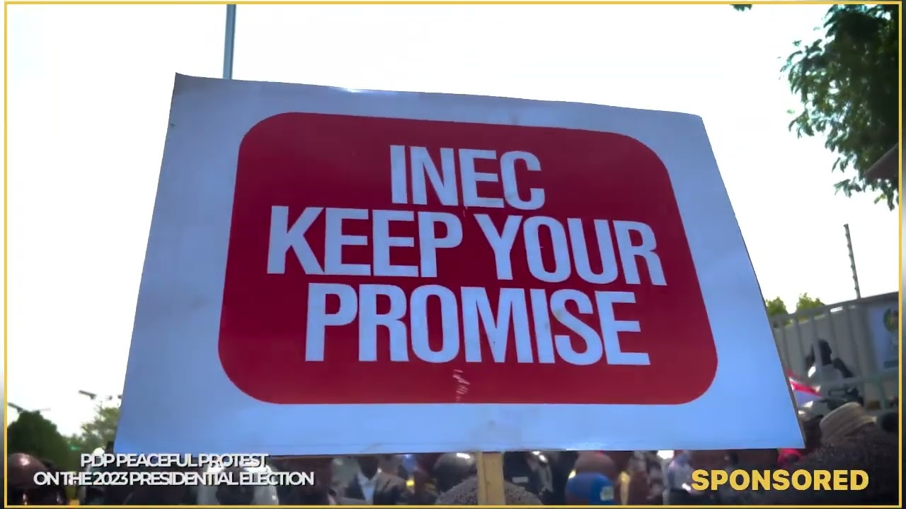 ATIKU LEADS BLACK PROTEST AT INEC OFFICE ABUJA 