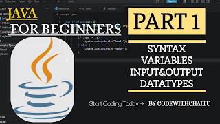 Java for Beginners #1 | Variables, Data Types, Input and Output #java #coding #javabasics
