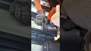 An Accurate and Efficient Technique for Installing Roofing Sheets Using Power Tools #shorts
