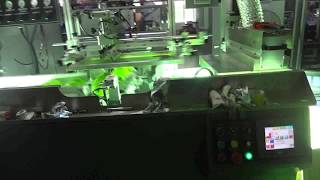 Automatic 2 color screen printing machine for large size plastic bottle