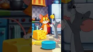 Classic cartoon-style cat chasing a clever little mouse . #animotion #titmouse #funniestvideo