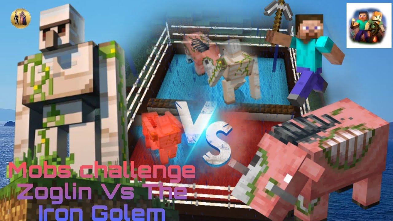 Iron Golem vs Zoglin in mobs challengeirongolem minecraft YouTube
