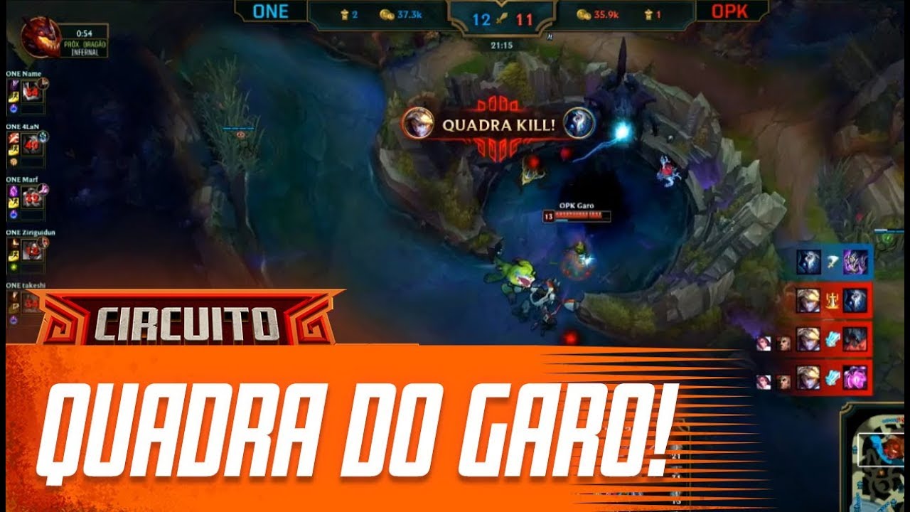 lol esports br assista ao vivo Quadra kill do Garo!