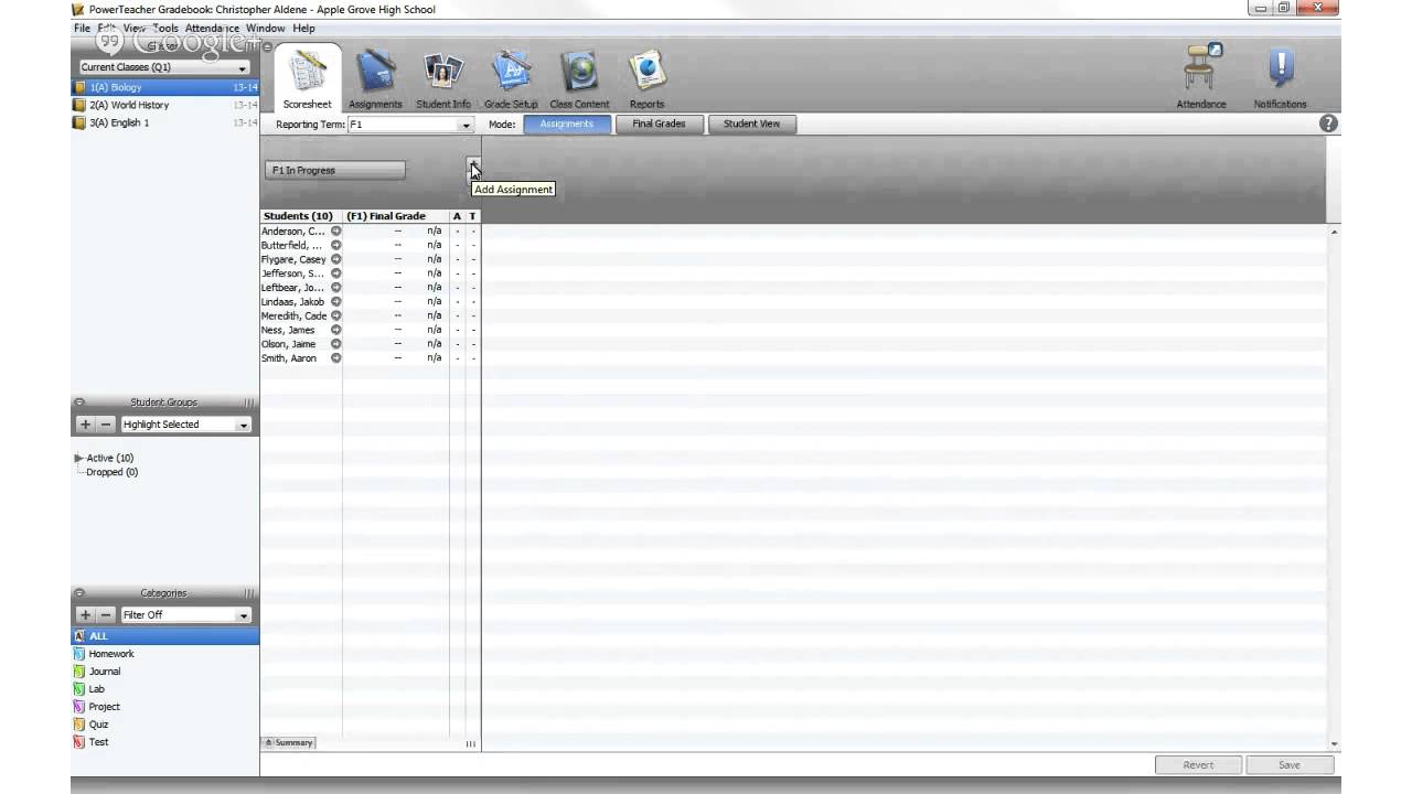PowerTeacher Gradebook Grade Setup YouTube