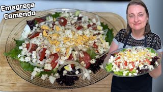 Salada de Queijo atum e ovo para emagrecer