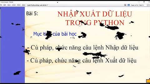 Python #3 Nhập xuất dữ liệu trong Python