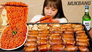 SUB) 겉바속촉 끝판왕 대창 3KG & 불닭볶음면 (ft.물냉 & 회냉면 까지) 먹방 Beef intestine Hot Chicken Noodle REAL MUKBANG ASMR
