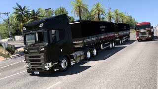 SCANIA NTG BLACK NO PUXE DO 25 METROS