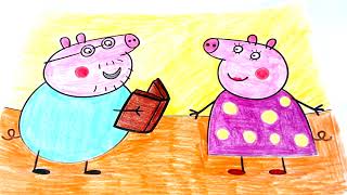 Peppa Pig and Her Friends in Train Coloring Book Pages Kids Fun Art Coloring Video For Kids