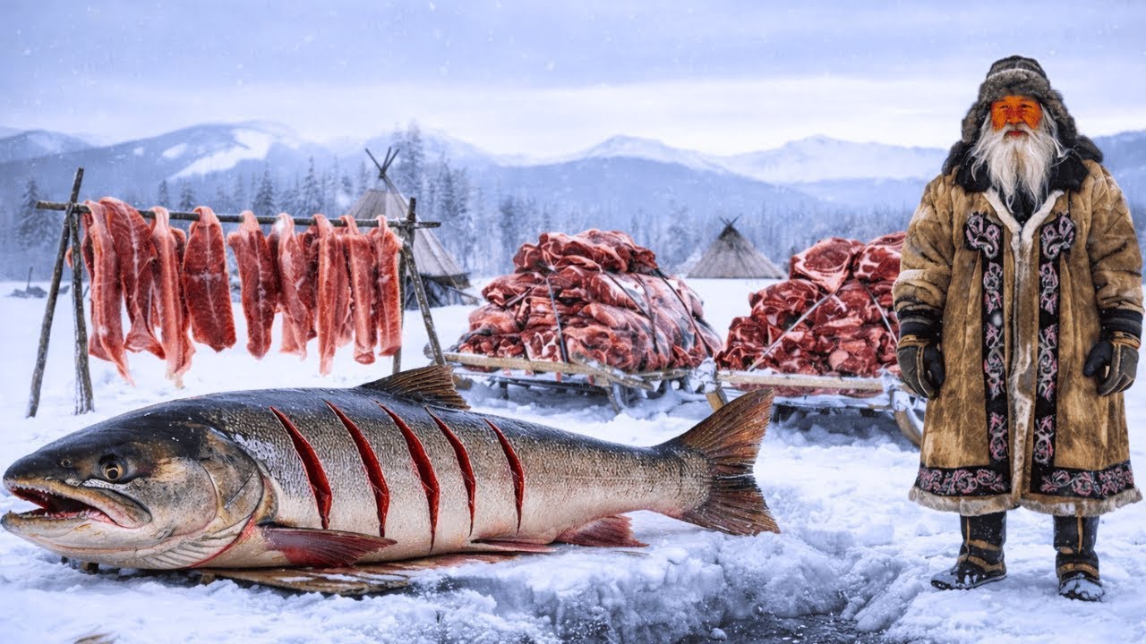 5000kg Fish Hunt in −71°C Yakutia  Saving Starving Children of a Frozen Tribe  Extreme Survival