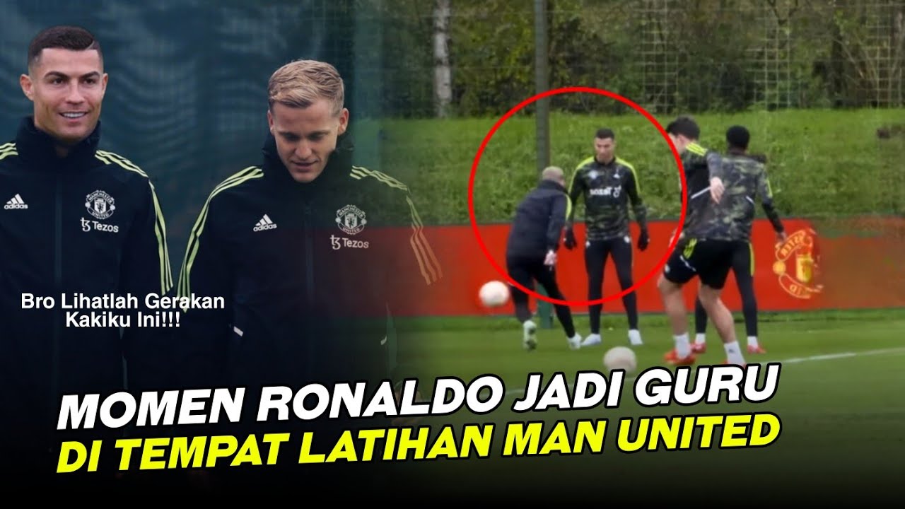 AJARI VDB CARA PASSING😊Momen Ronaldo Ajarkan Van De Beek Passing Yg Benar Di Latihan Man United