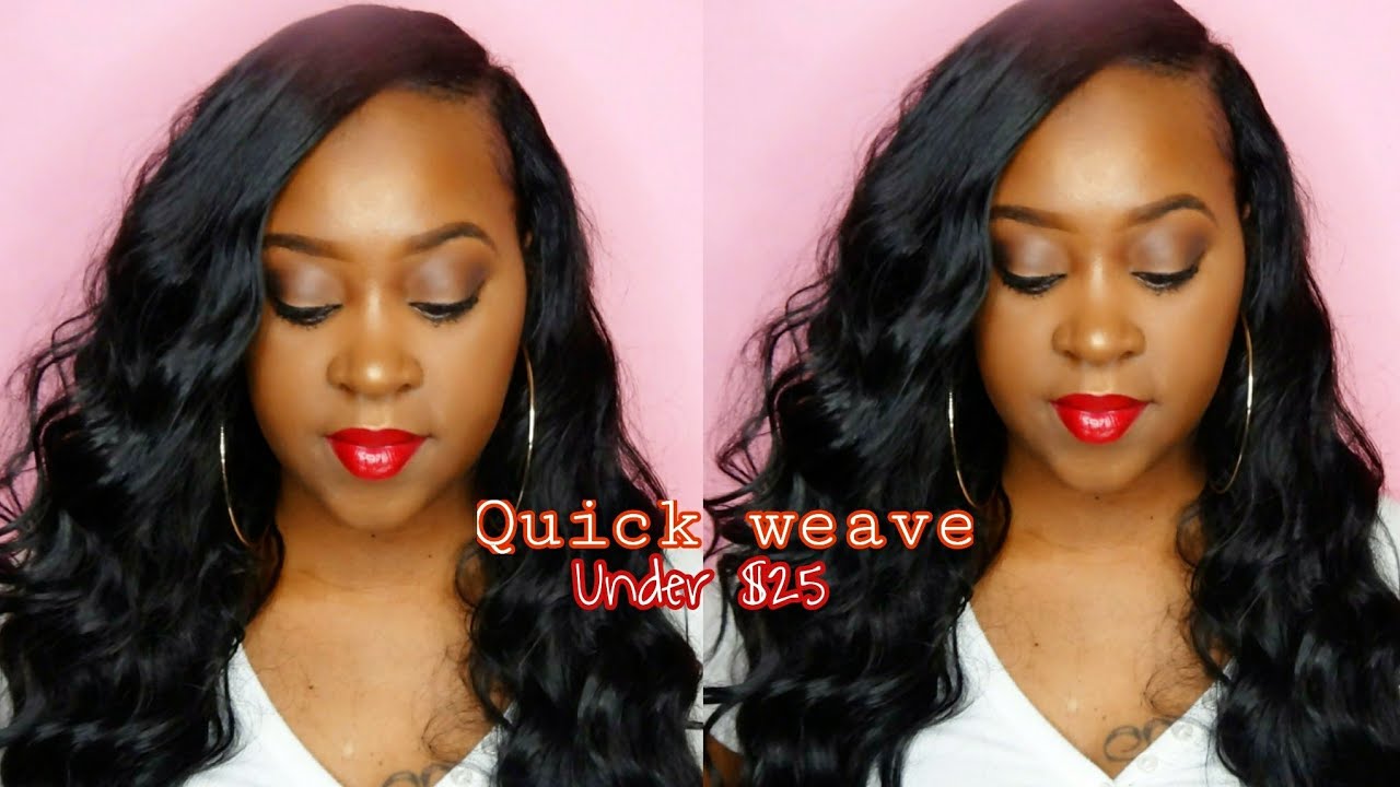 Quickweave With Side Part Using Bbs Hair Under 25 Youtube