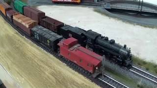 Two HO Scale Freight Trains on Eldon Museum Layout