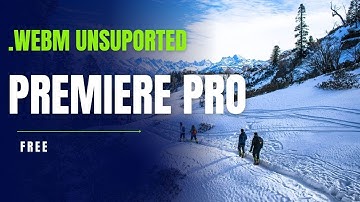 .Webm File Not Supported in premier pro