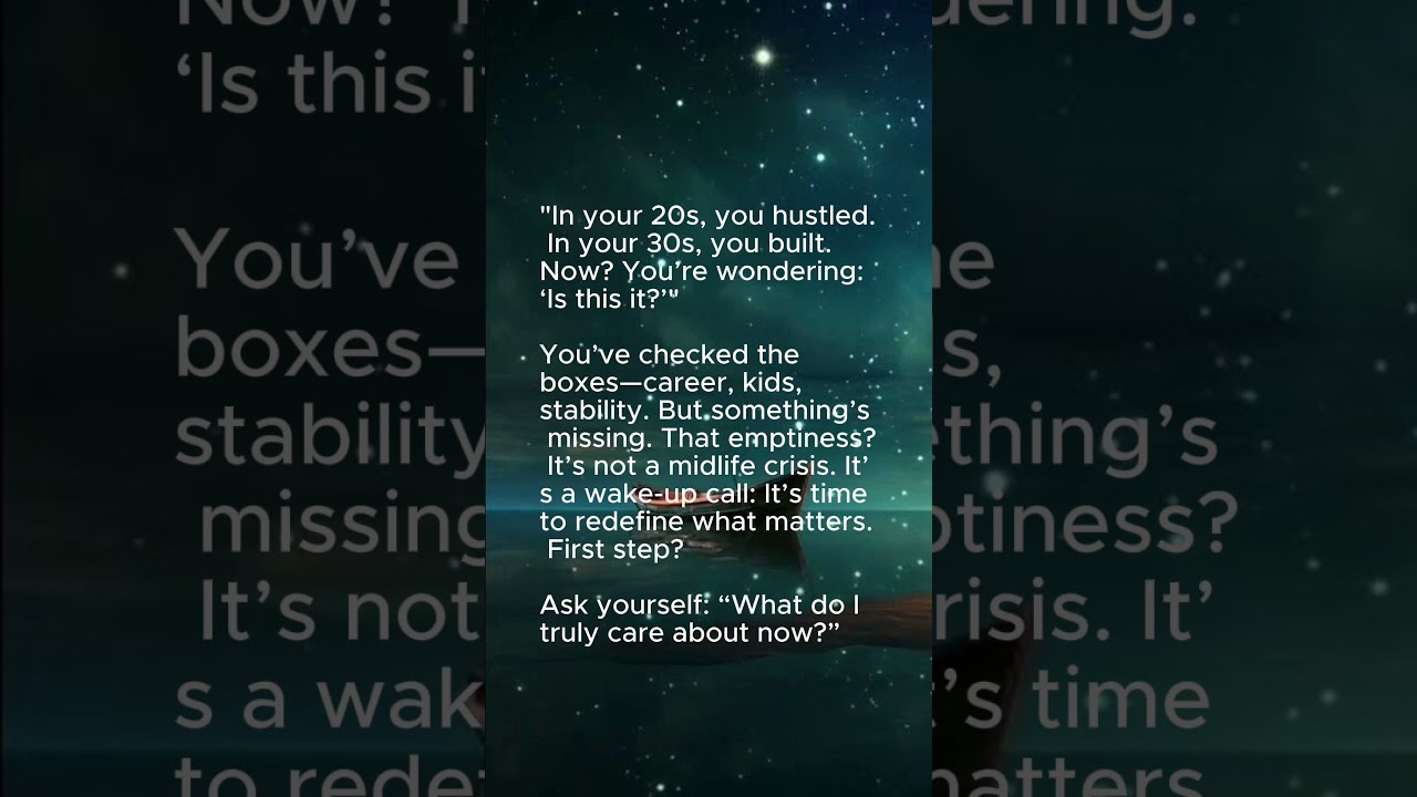 Why does life feel so empty after 40