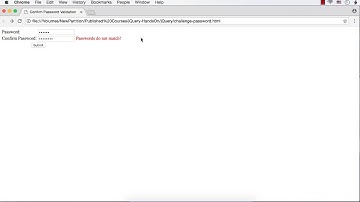 jQuery: How to Perform Confirm Password Validation using jQuery?