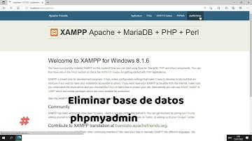 Eliminar o Barrar Base de Datos en phpmyadmin utilizando comando en SQL.