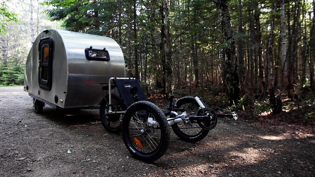 Homebuilt Electric Micro Bike RV - Tiny Eco House - Family Camping Trip 
