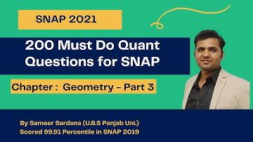 200 Must Do Quant Questions for SNAP || Complete Quant for SNAP 2021 || Geometry - Part 3
