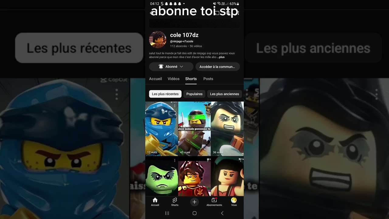 abonne toi amon autre chaîne YouTube stp