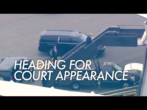 DRONE footage of Donald Trump flying to Florida to face charges in classified documents case Episode cover