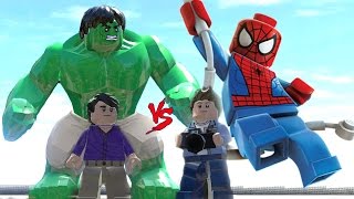 Lego Örümcek Adam ve Lego Hulk İnsanlara Yardım Ediyor