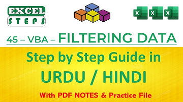 45 – Excel VBA Code to Filter Data | Excel Automation | #excelsteps