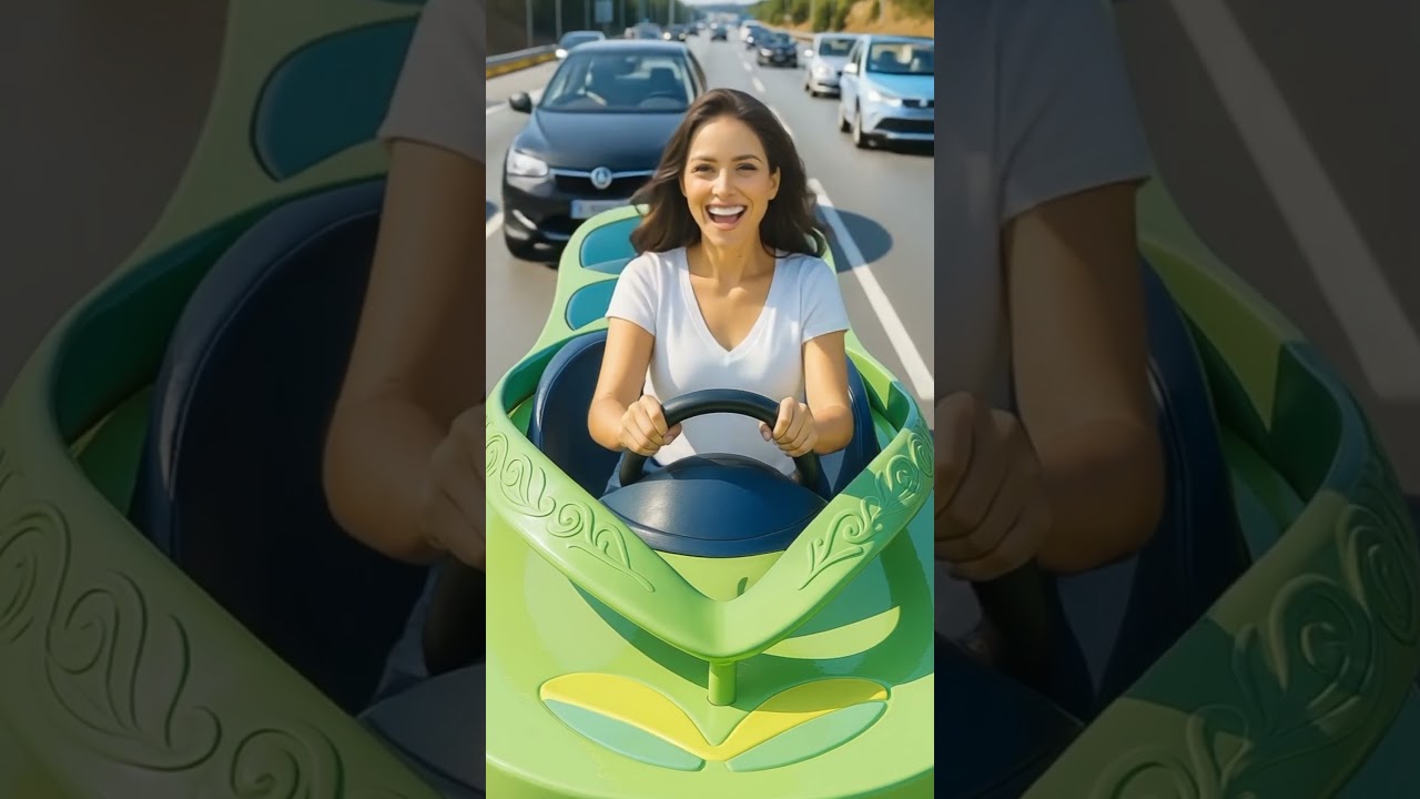 She’s Driving a Giant Flip-Flop Car on the Highway! 🚗😲 | Funny Vehicle Design 