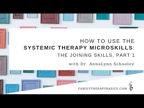 How To Use The Systemic Therapy Microskills: The Joining Skills, Part 1