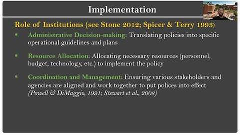 Policy Implementation & Analysis Part 1