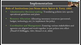 Policy Implementation & Analysis Part 1