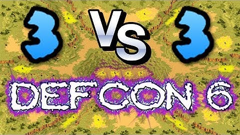 3 vs 3 DEFCON 6 Command & Conquer Red Alert 2 Yuris Revenge gameplay online multiplayer