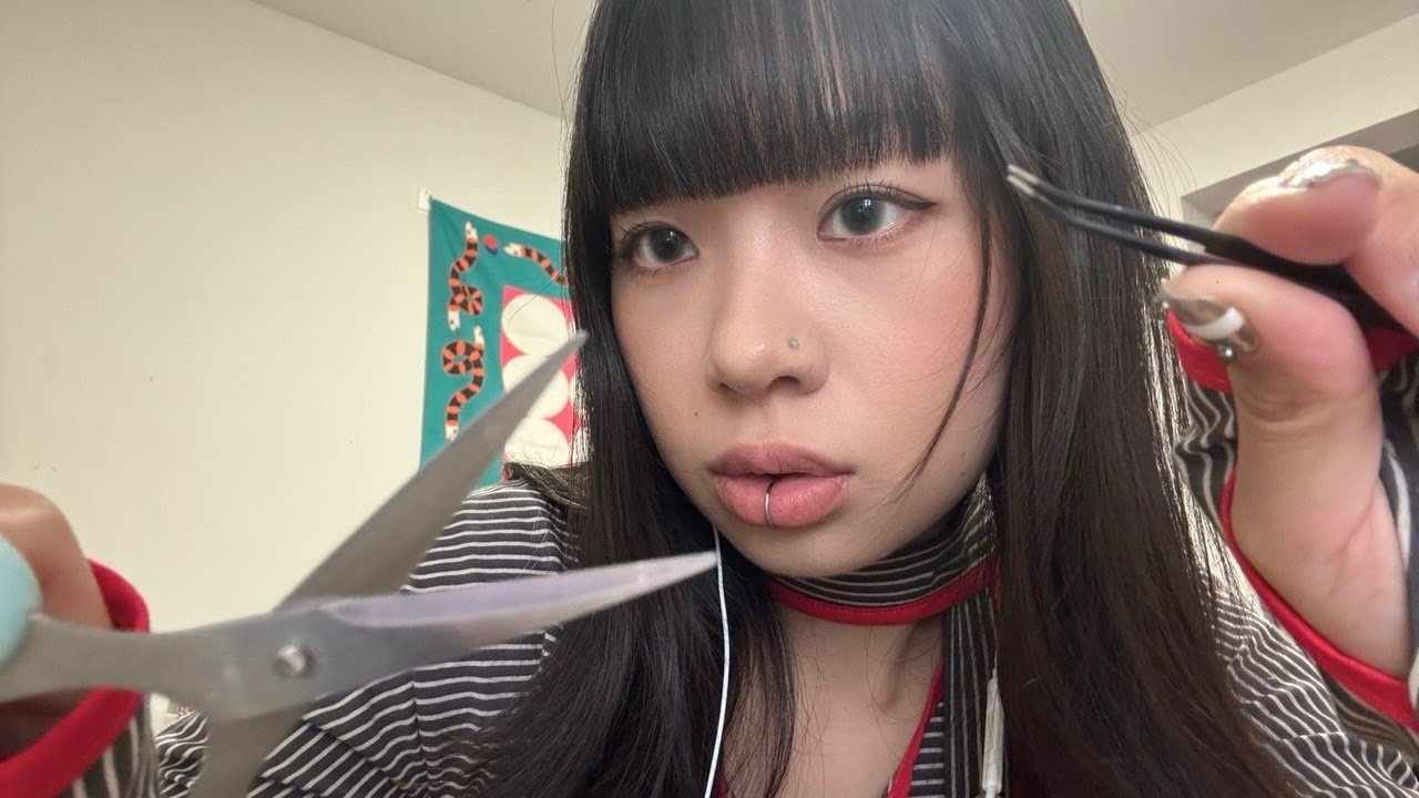 ASMR pluck your negative energy with different tools (personal attention, visual trigger)