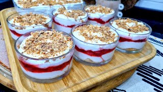 مطبخ ام وليد / تحلية محشية بالفريز🍓 بكريمة خفيفة و ماشي حلوة بزاف👍 بببببننننة 😋.