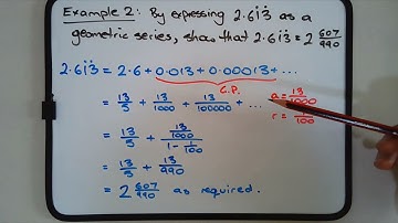 How to apply geometric series limiting sum to convert a recurring decimal to a fraction (example)