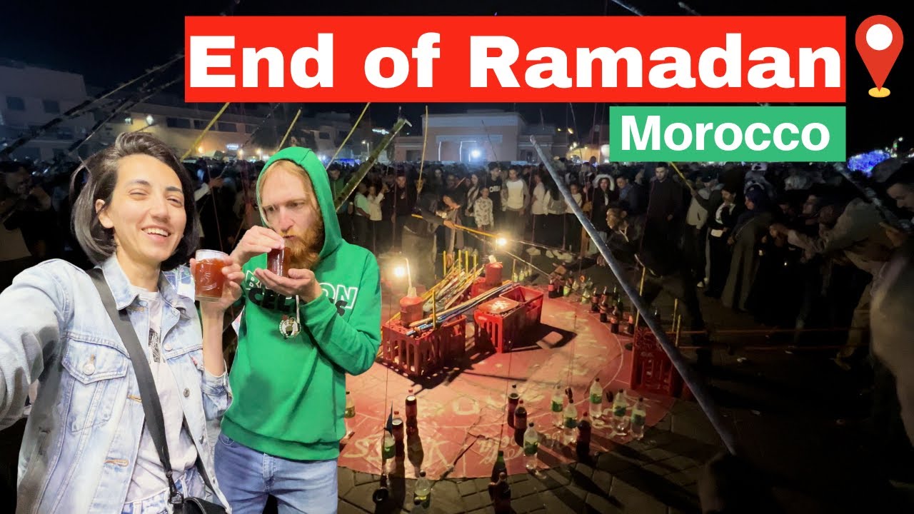 Eid al-Fitr in Morocco (End of Ramadan) in the largest square in Marrakesh, Jemaa el-Fnaa