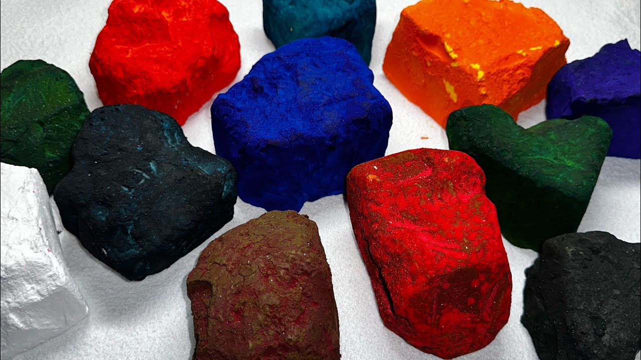 DYED JUMBO CHALK CHUNKS 🤗| ASMR Chalk Crush