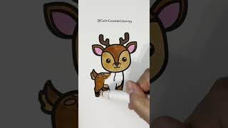 Deer ASMR Coloring #shorts #asmr #art #coloring #satisfying #asmrsounds