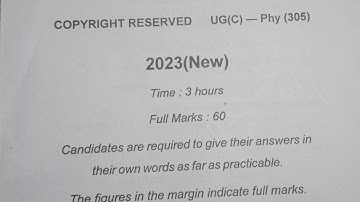 Semester 3 physics core 5 bbmku || Question paper 2023
