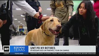 UNT's Police K9 goes on a farewell tour around campus ahead of retirement