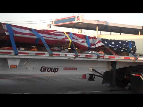 9/11 Twisted Beam Draped in USA Flag