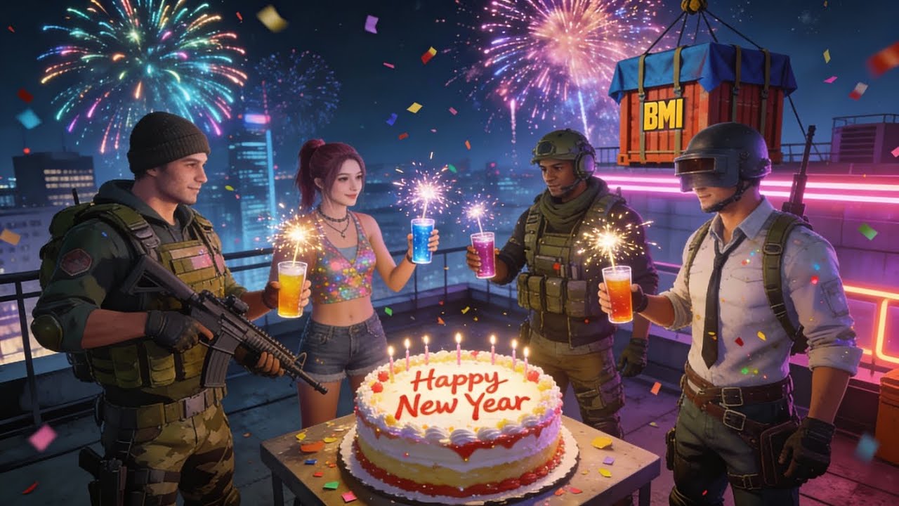 BGMI Soldiers Ka Epic Happy New Year 2026 Bash! 🔥 Fireworks + Cake Loot! 
